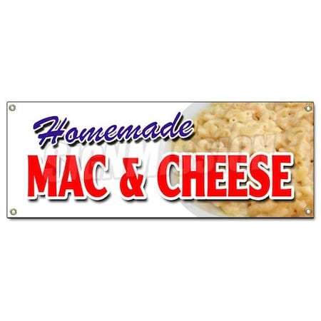 HOMEMADE MAC & CHEESE BANNER SIGN Take Carry Out Food Macaroni Eat Best